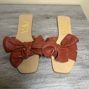 Zara Leather Sandals Size 6.5